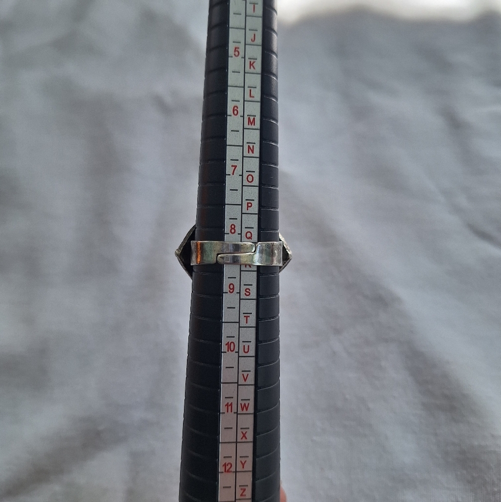 Brutalist Tiger Eye Silver Ring - image 3